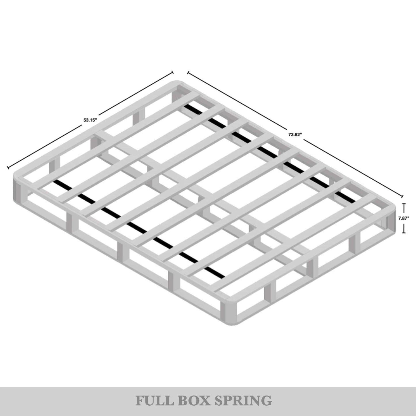 Tawnya Solid Wood 8-Inch Box Spring Foundation with Wood Slats with Black Linen Cover
