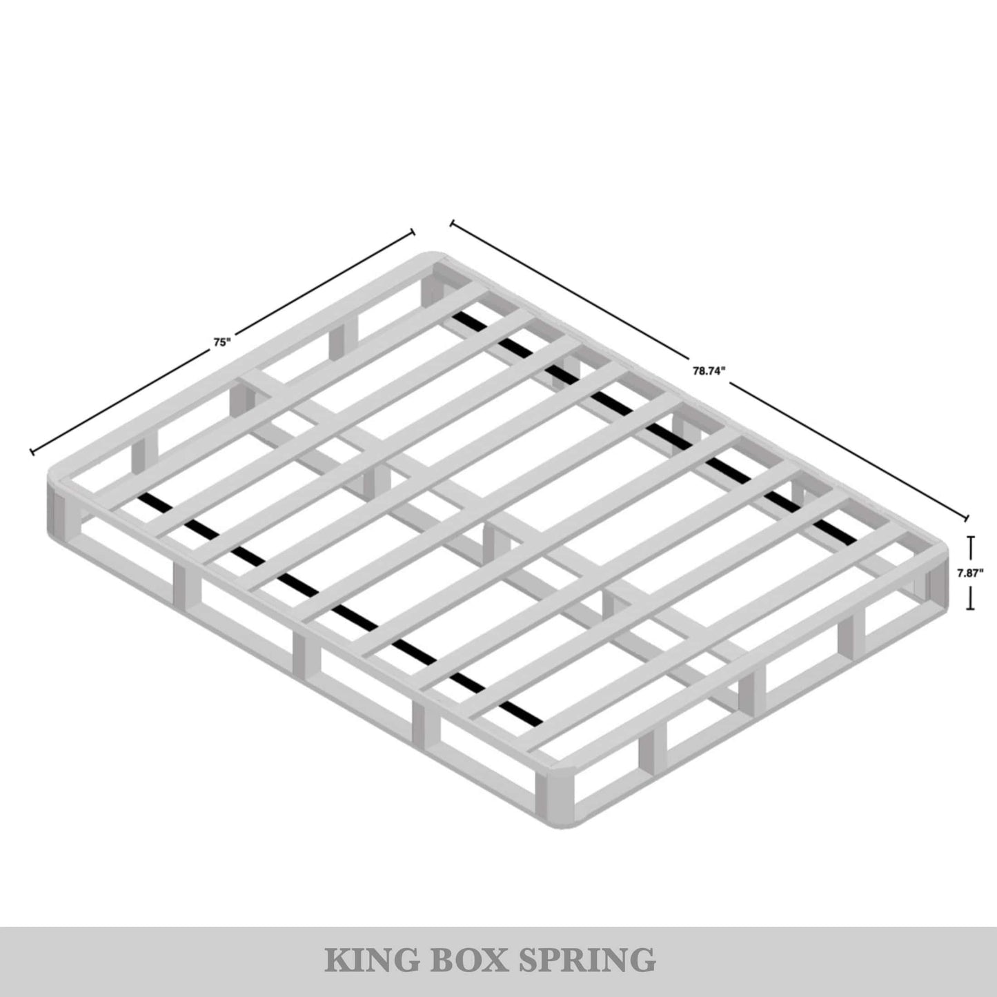 Tawnya Solid Wood 8-Inch Box Spring Foundation with Wood Slats