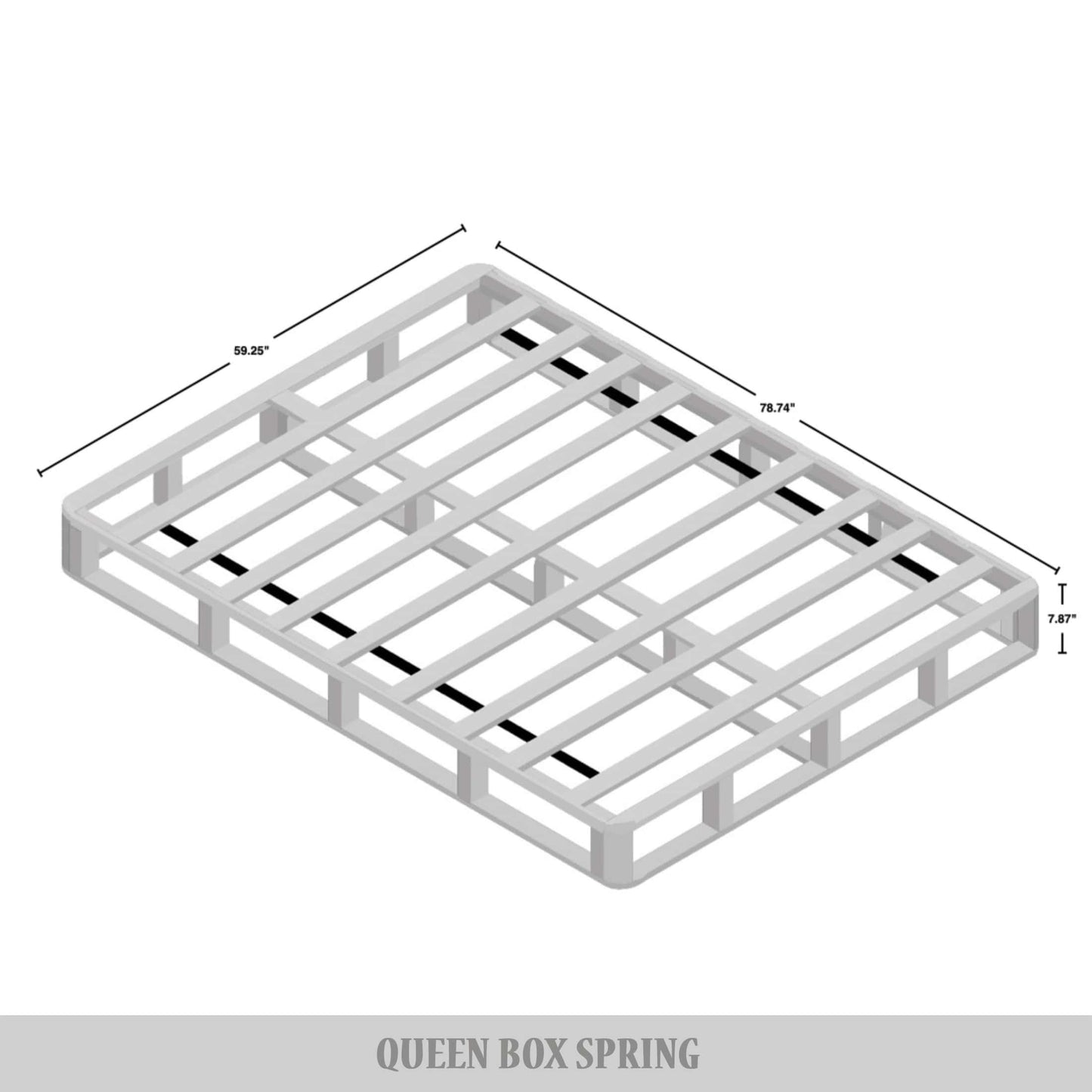 Tawnya Solid Wood 8-Inch Box Spring Foundation with Wood Slats