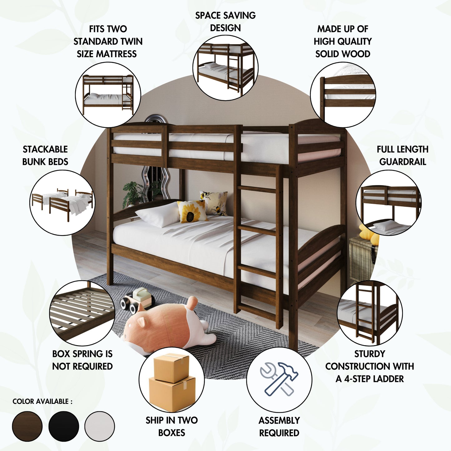 Jeananne Twin Over Twin Bunk Bed