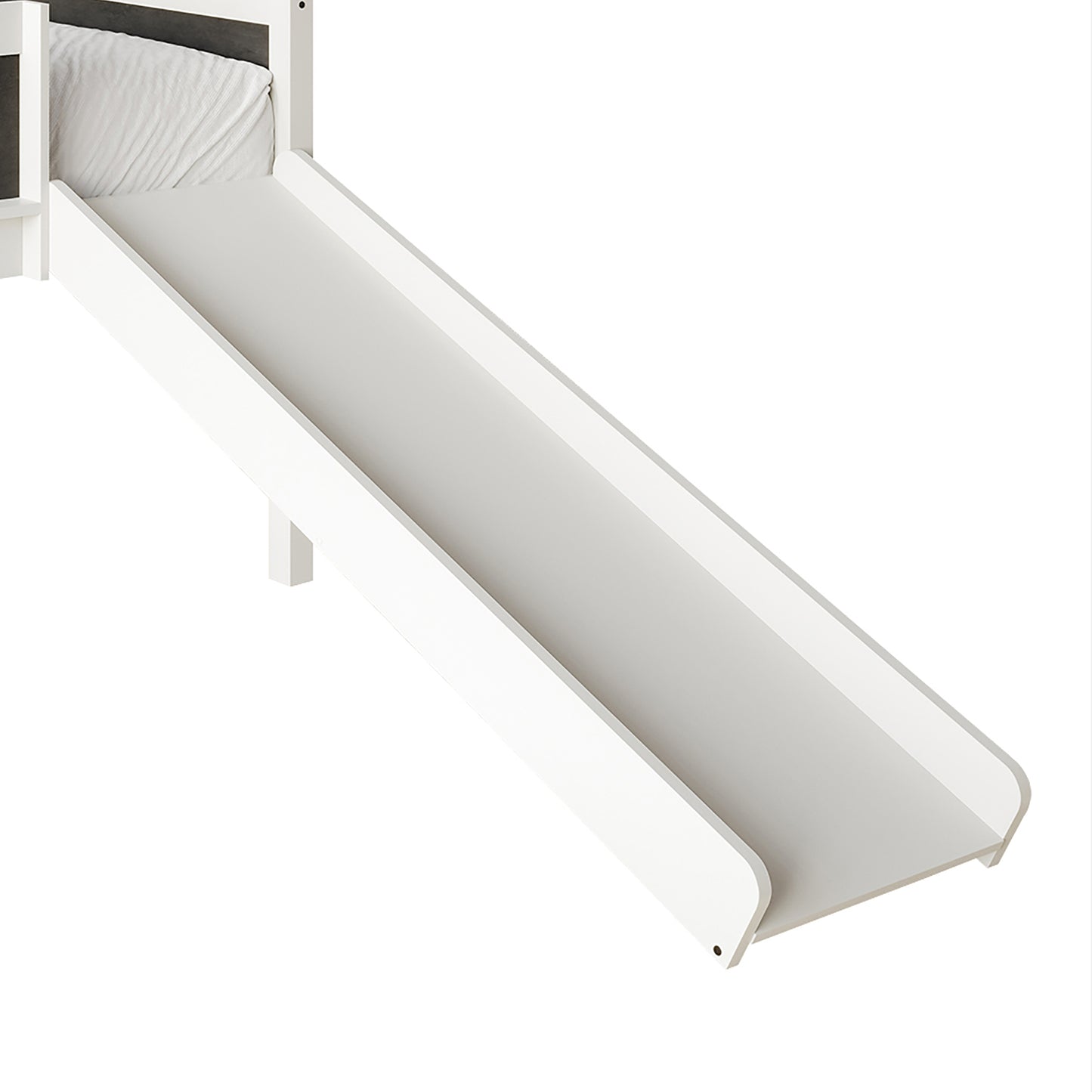 Airielle Twin Low Loft Bed with Chalkboard, Slide and Ladder