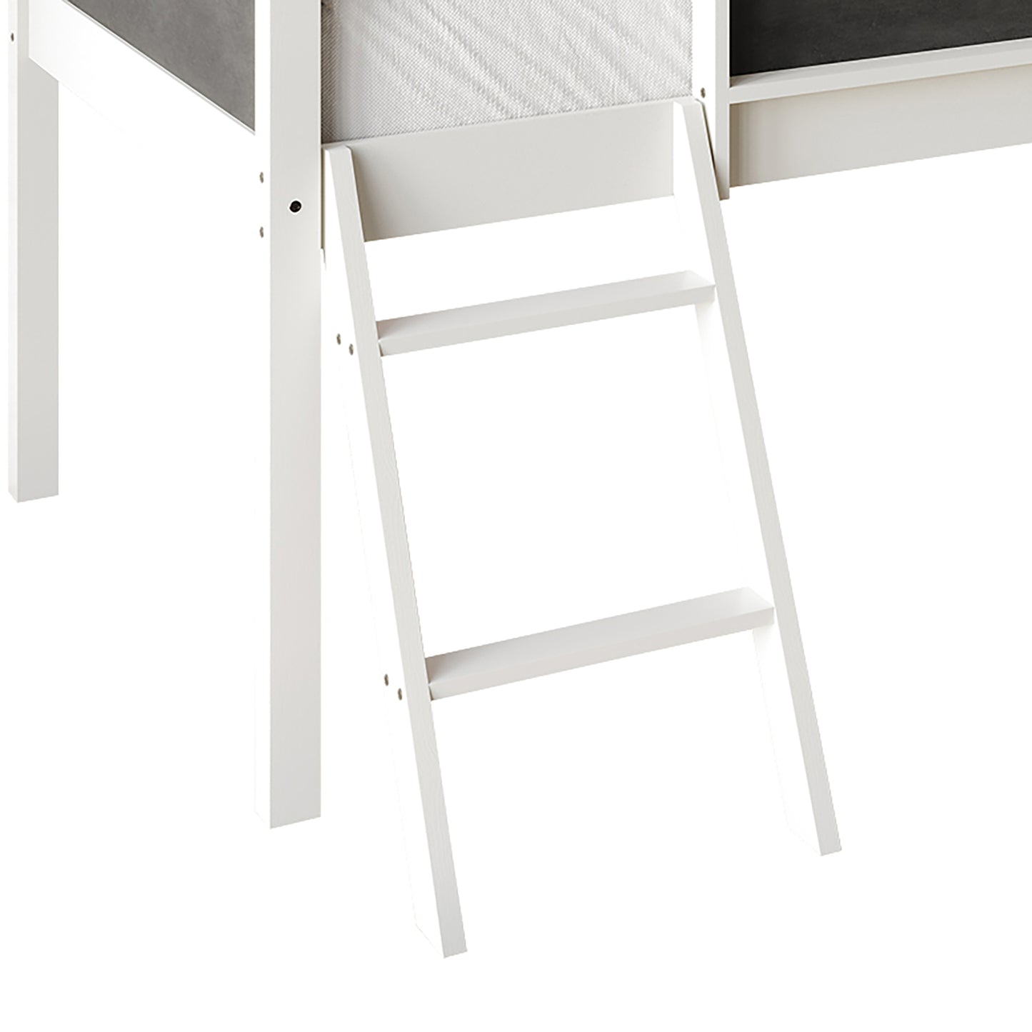 Airielle Twin Low Loft Bed with Chalkboard, Slide and Ladder