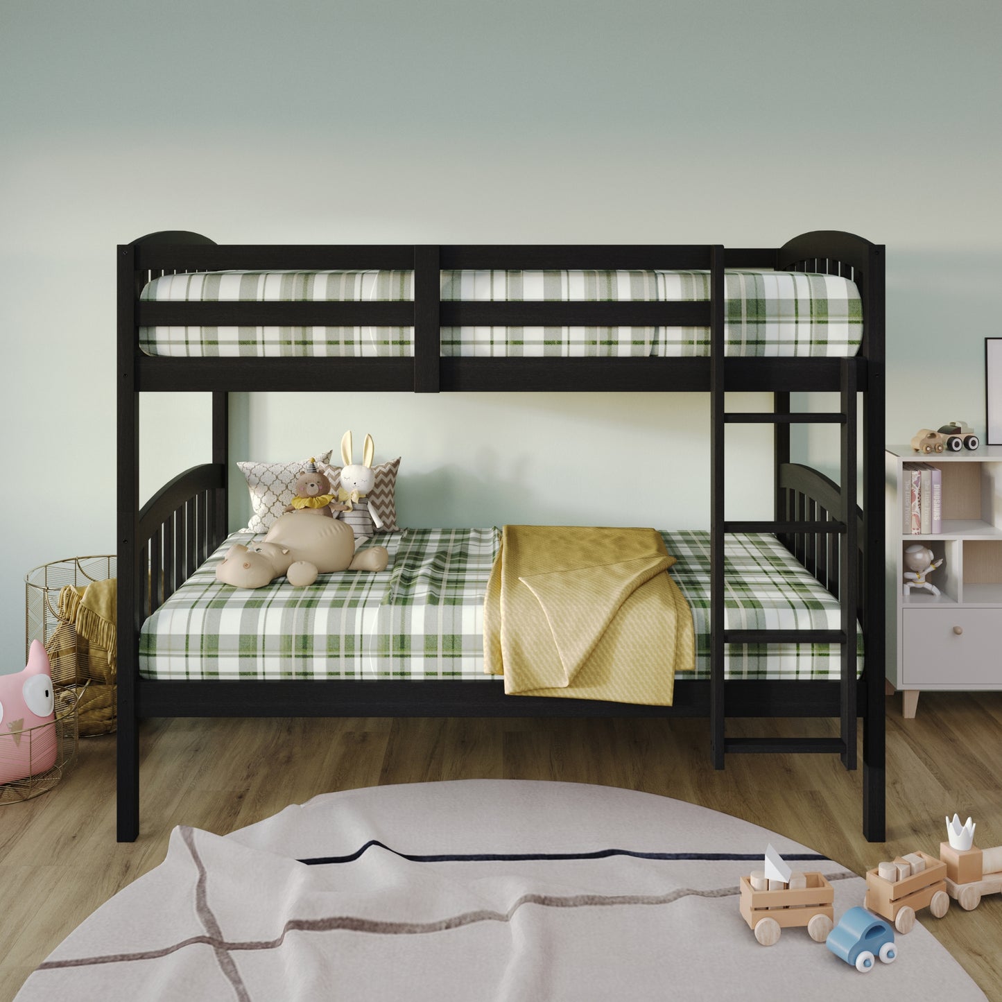 Jeeven Mid-Century Twin Over Twin Bunk Bed
