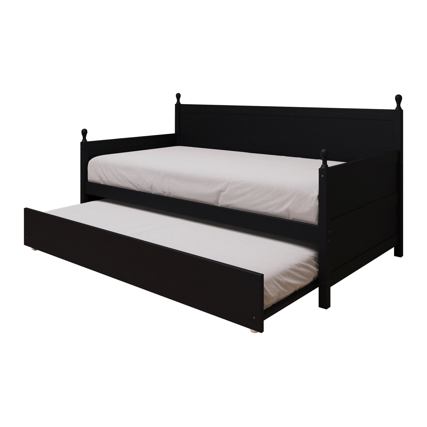 Nyagoa Mid-Century Modern Wooden Twin Size Daybed With Trundle