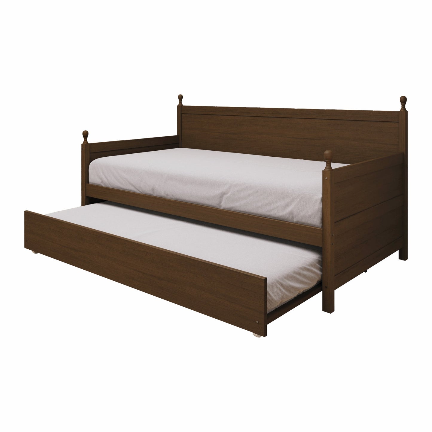 Nyagoa Mid-Century Modern Wooden Twin Size Daybed With Trundle