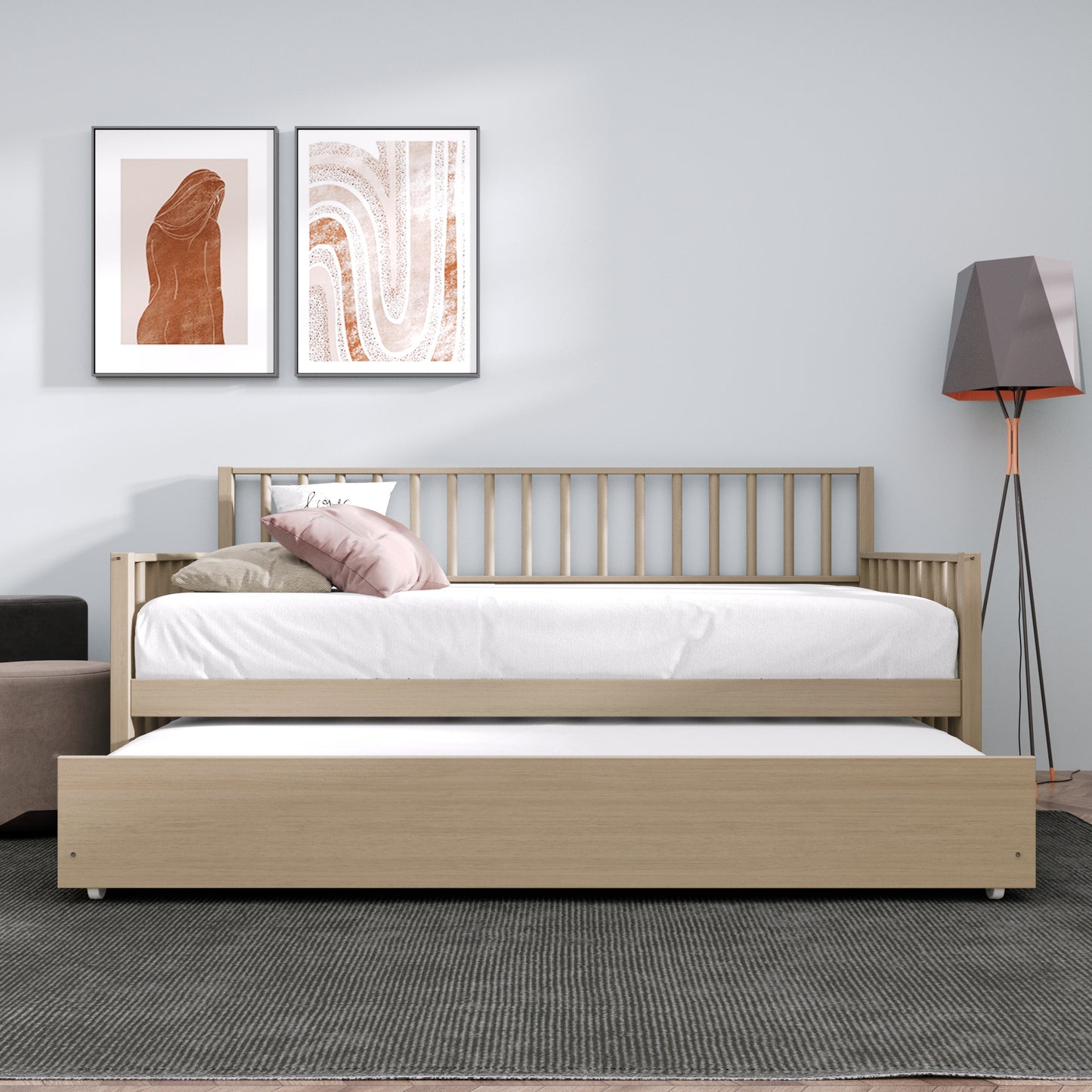 Odean Wooden Twin Size Daybed With Trundle