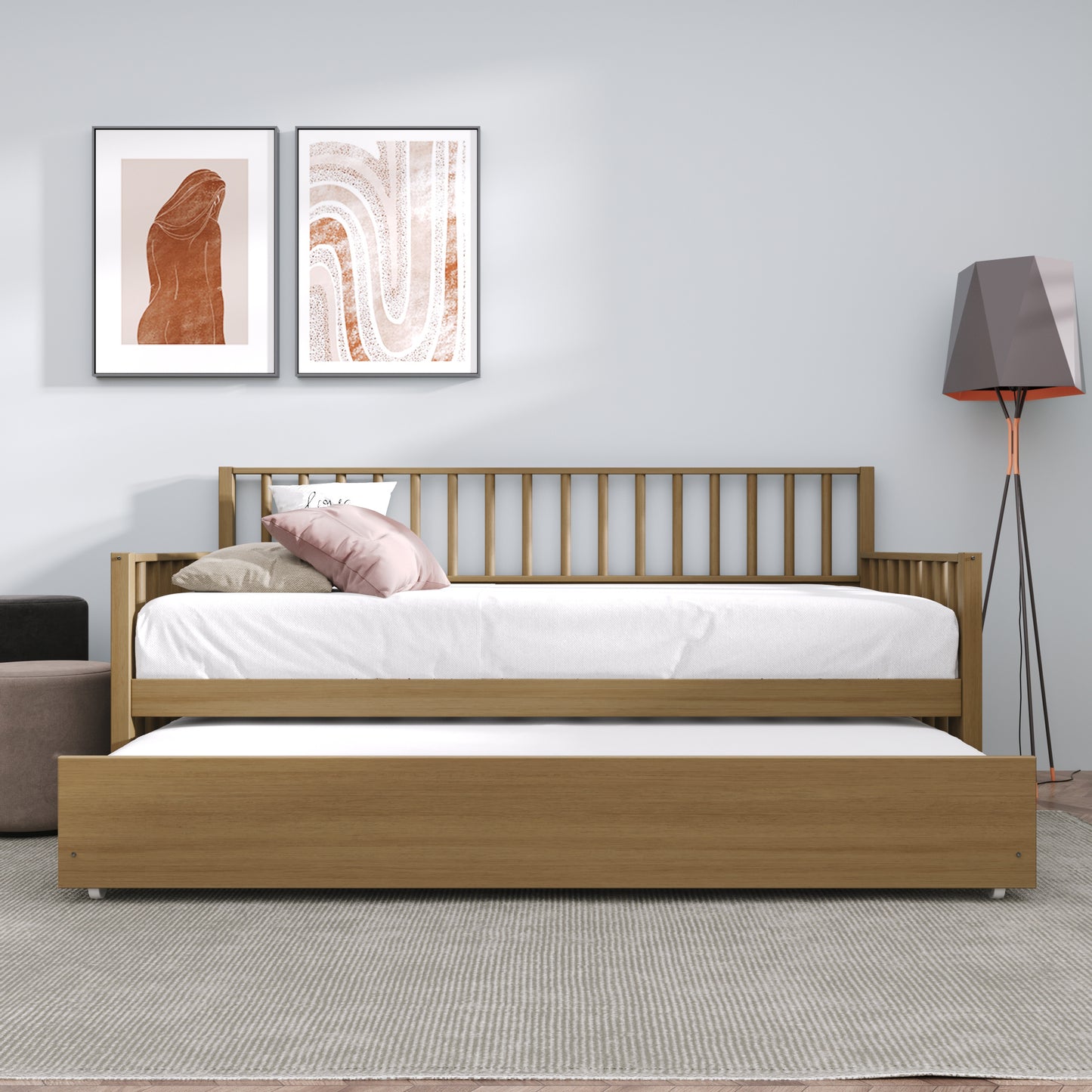 Odean Wooden Twin Size Daybed With Trundle