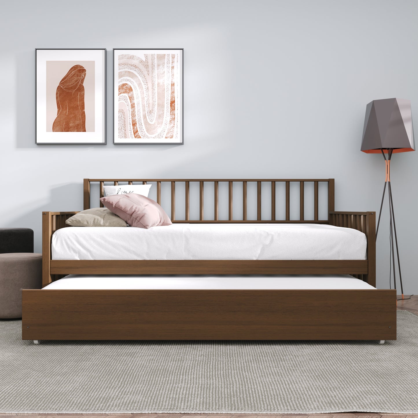 Odean Wooden Twin Size Daybed With Trundle
