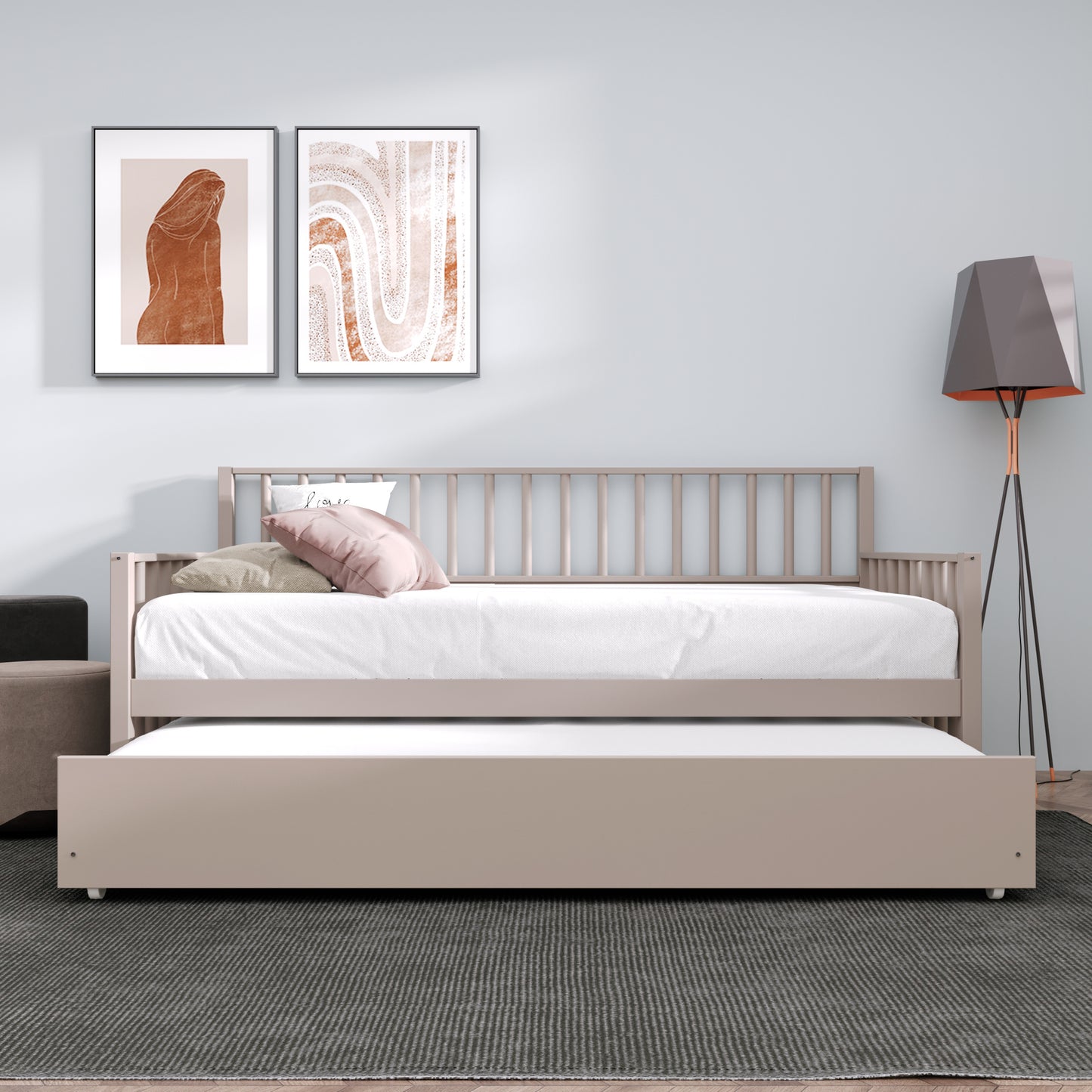 Odean Wooden Twin Size Daybed With Trundle
