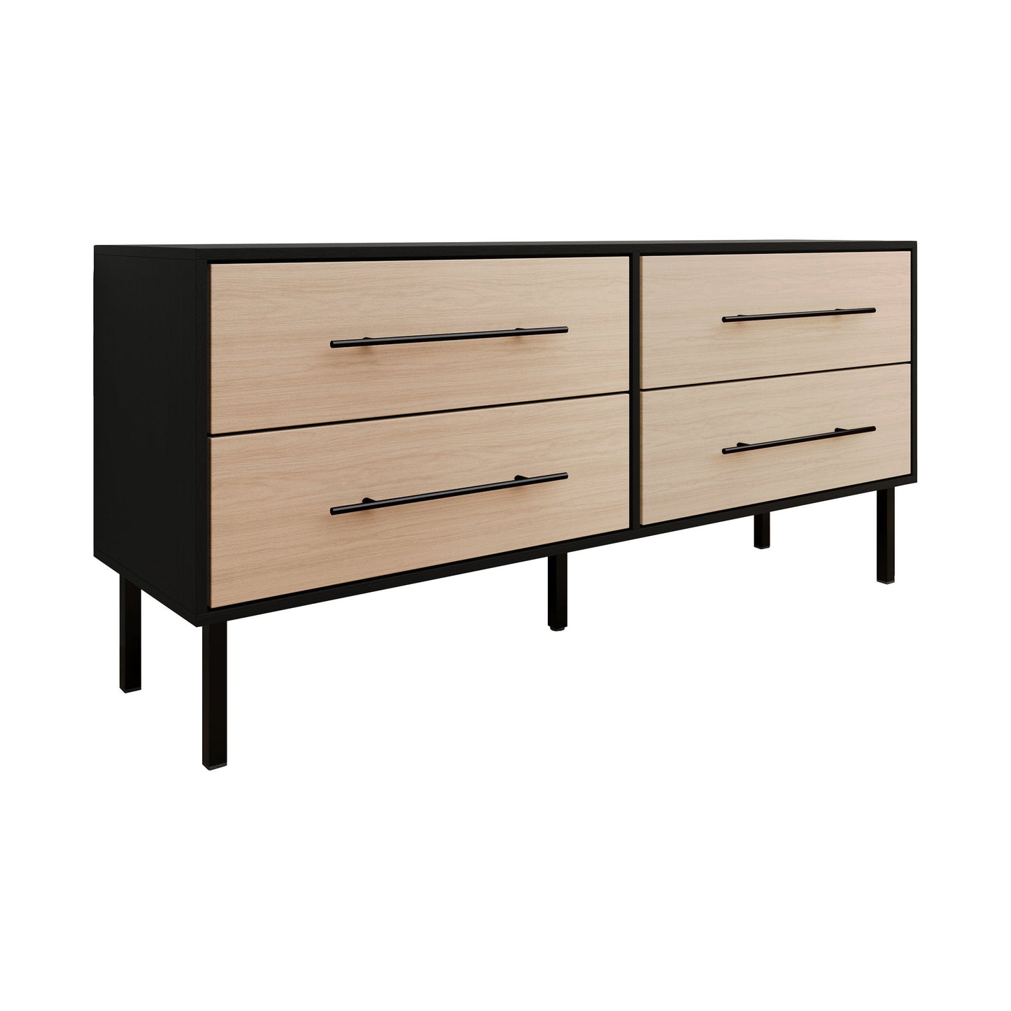 Keven 4-Drawers Wooden Dresser