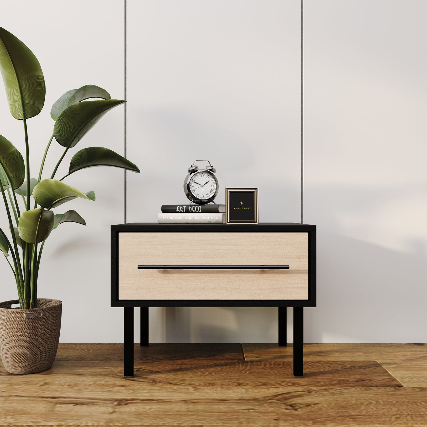 Keven 1-Drawer Wooden Nightstand