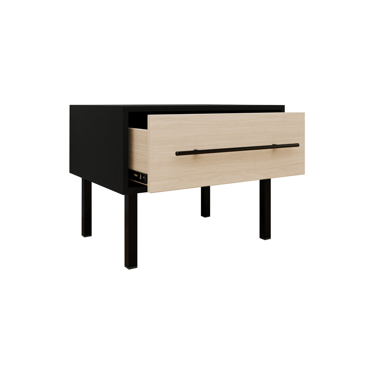 Keven 1-Drawer Wooden Nightstand