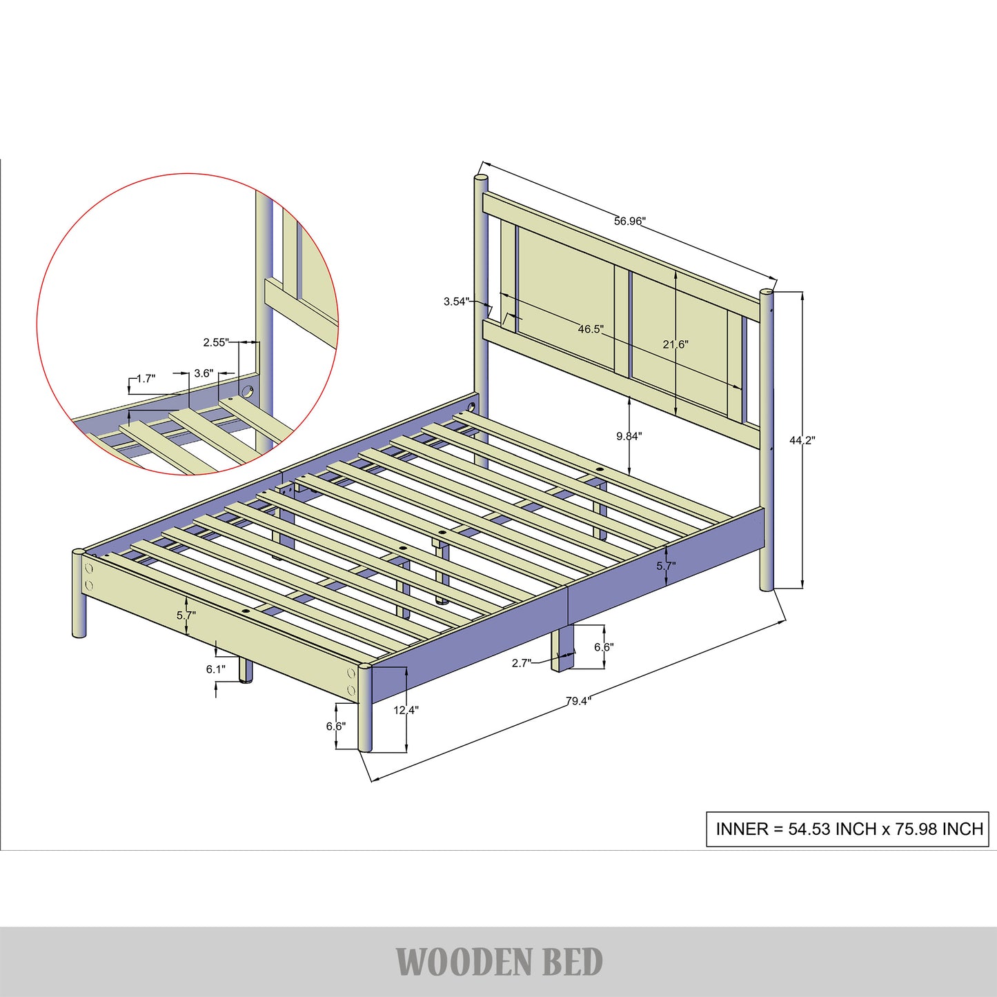 Paitynn Wooden Platform Bed