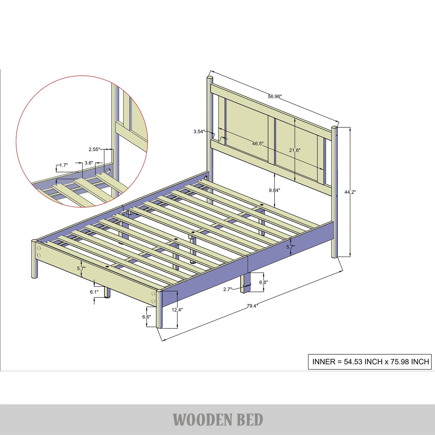 Paitynn Wooden Platform Bed