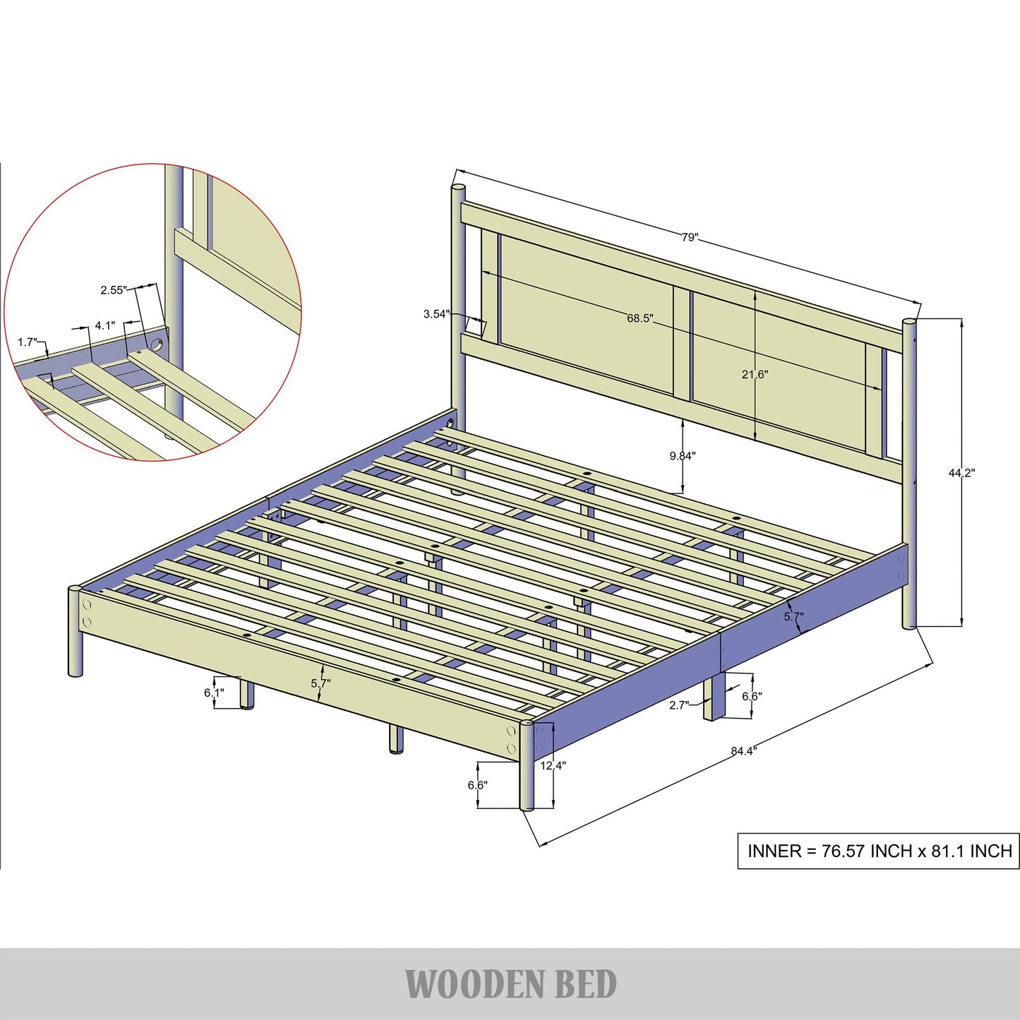 Paitynn Wooden Platform Bed