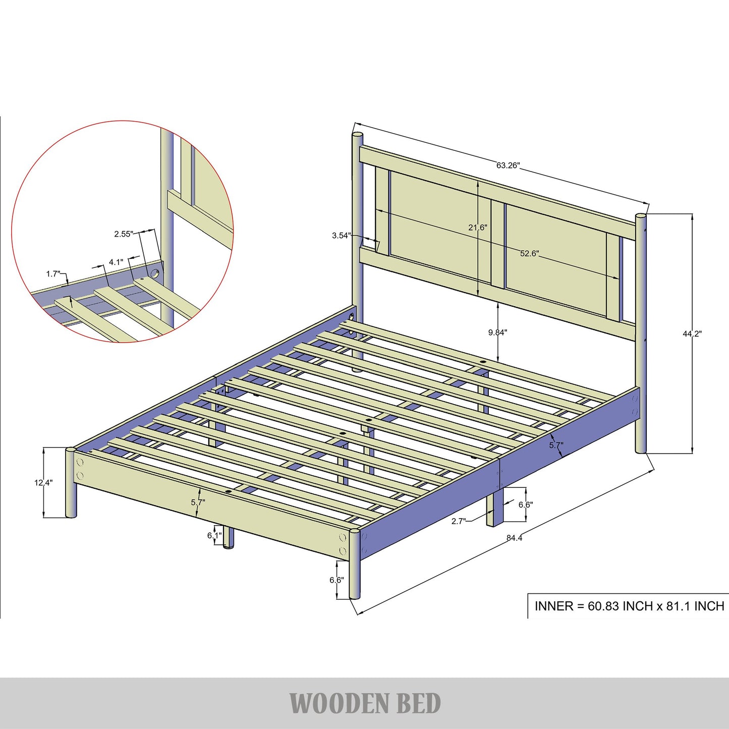 Paitynn Wooden Platform Bed