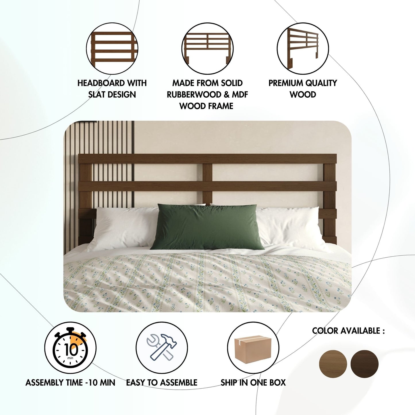 Tressy Timeless Wooden Headboard