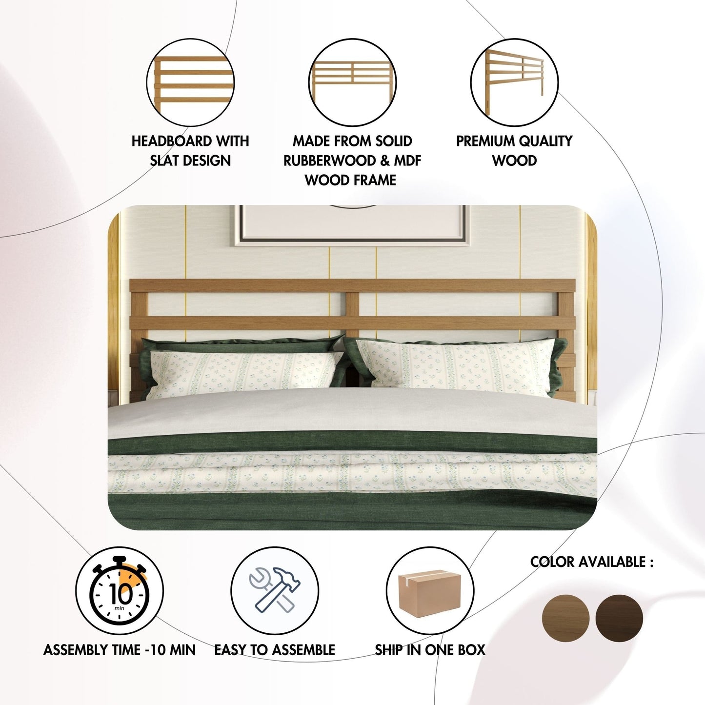 Tressy Timeless Wooden Headboard