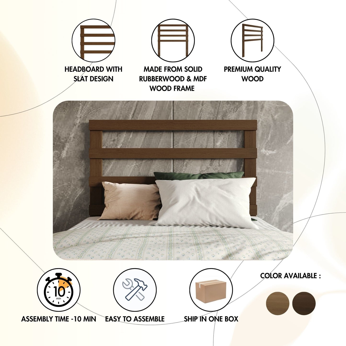 Tressy Timeless Wooden Headboard