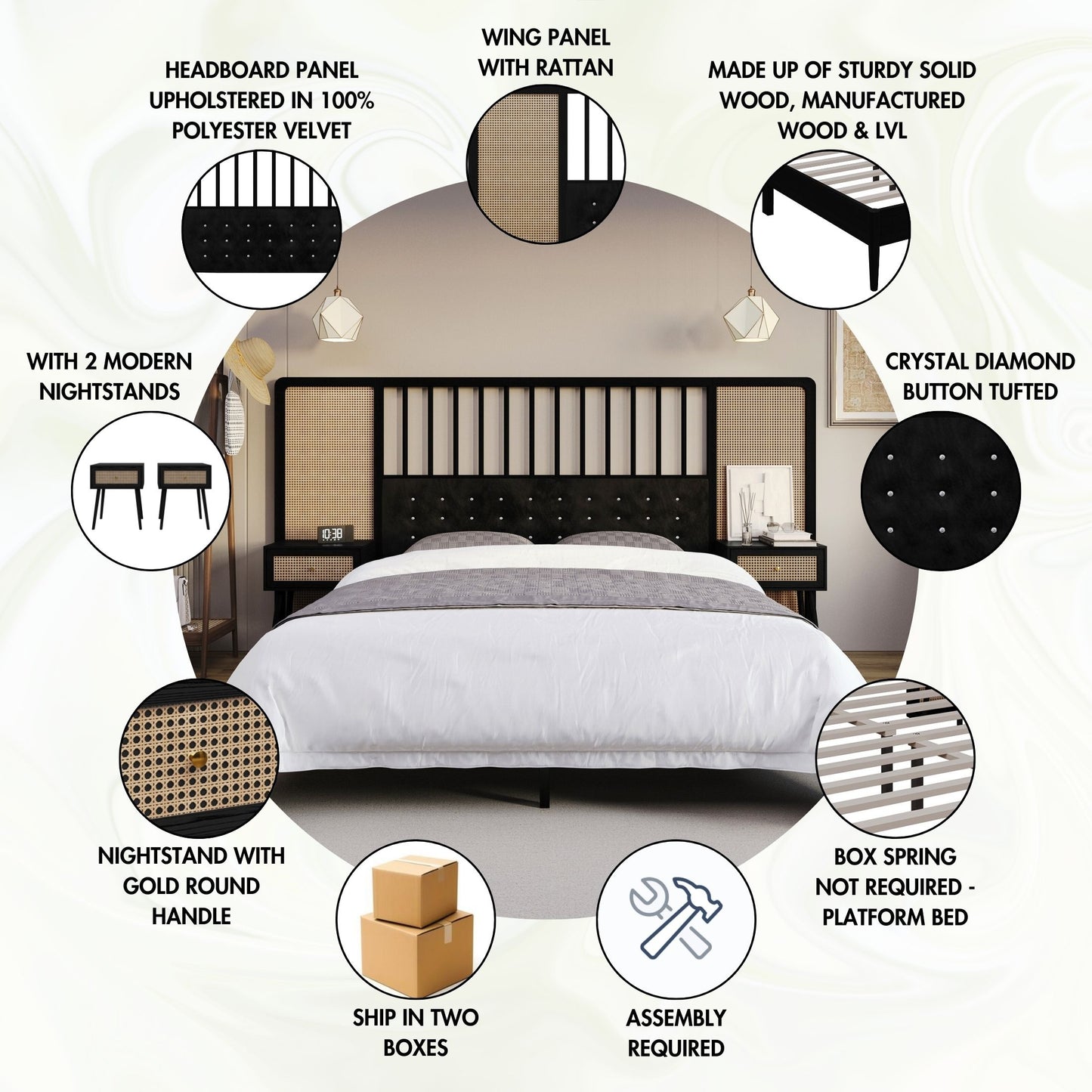 Burckard Wall Bed with 2 Nightstand