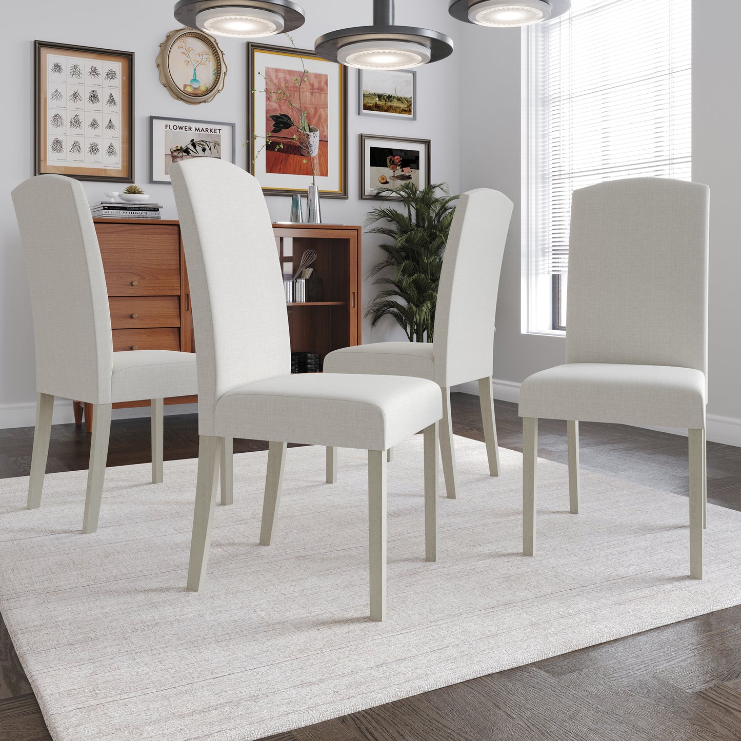 Paulett Elegant Solid Dining Chairs (Set of 4)
