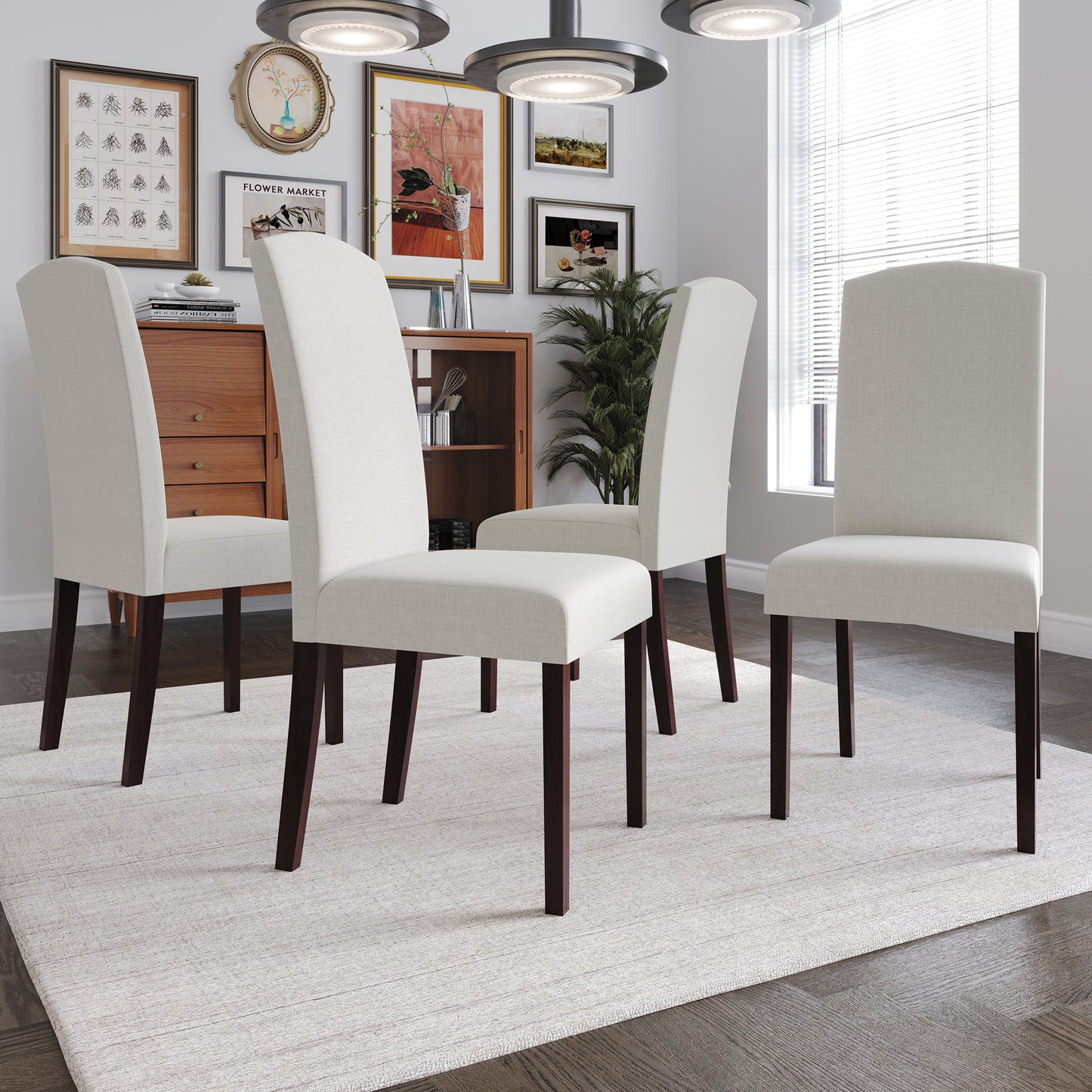 Paulett Elegant Solid Dining Chairs (Set of 4)
