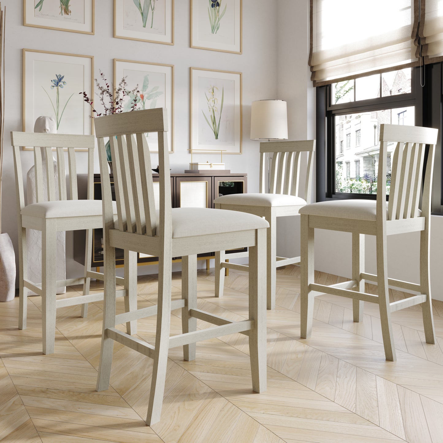 Braun Antique Grey Dining Chairs (Set of 4)