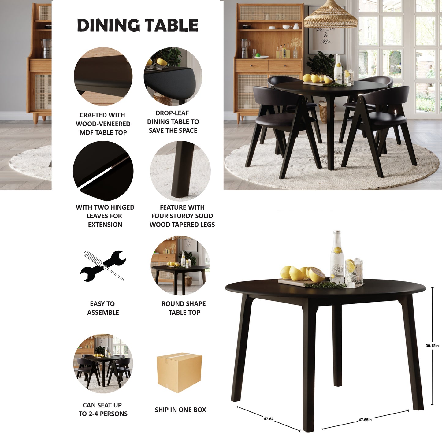 Nayshaun Drop-Leaf Dining Table