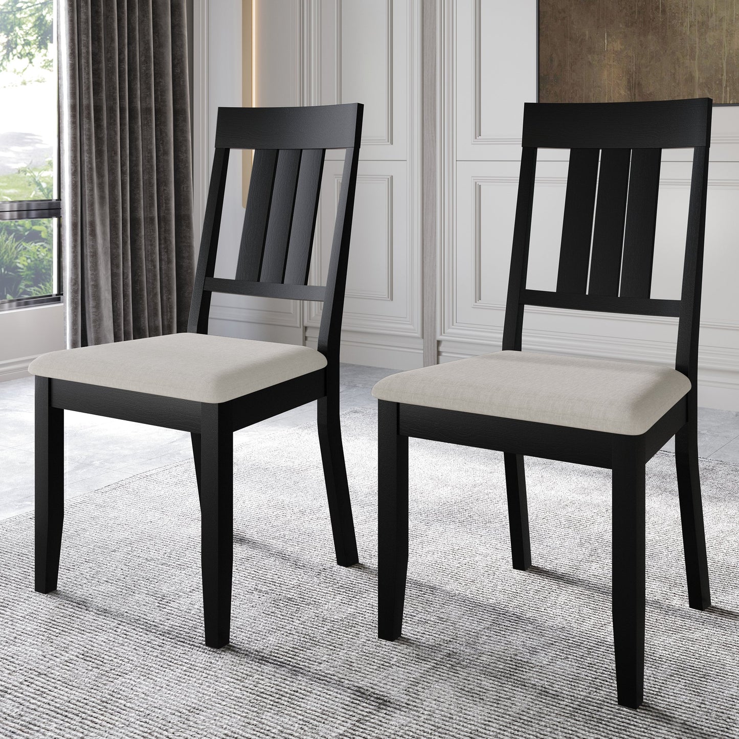 Ocossio Wooden Dining Chairs (Set of 2) - N/A