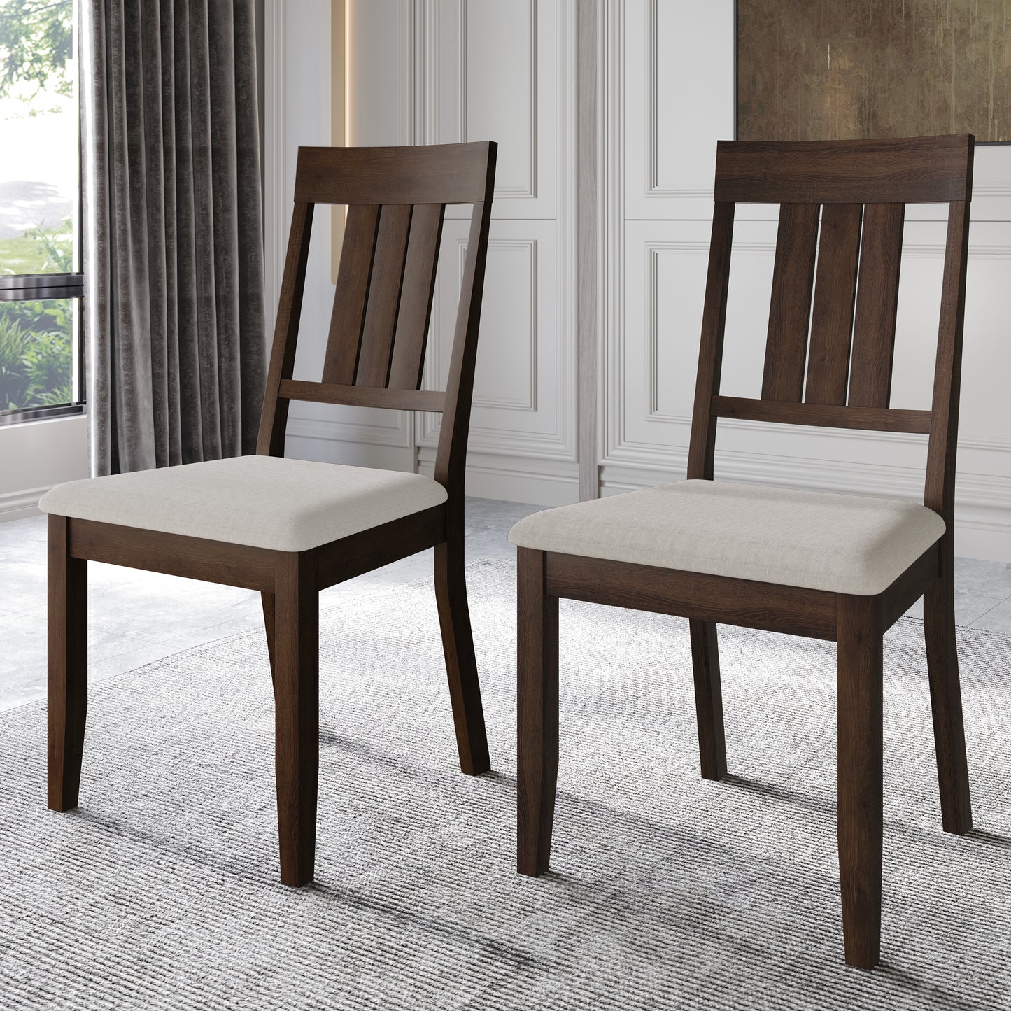 Ocossio Wooden Dining Chairs (Set of 2) - N/A