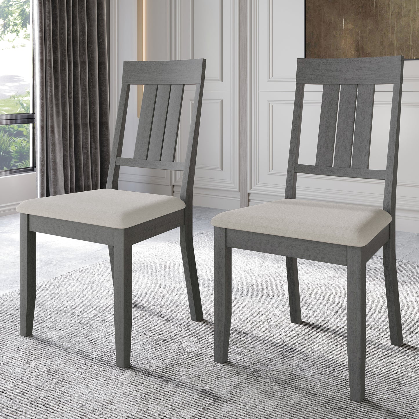 Ocossio Wooden Dining Chairs (Set of 2) - N/A