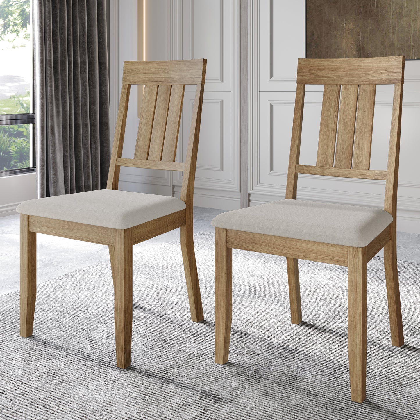 Ocossio Wooden Dining Chairs (Set of 2) - N/A