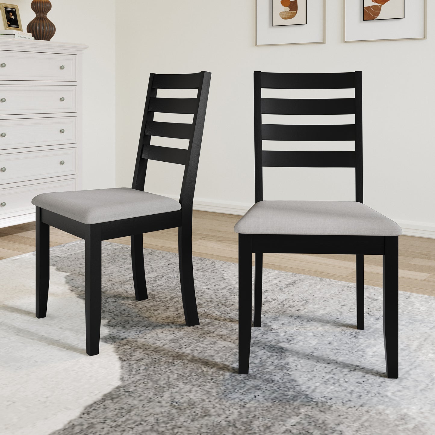 Ocossio Timeless Wooden Dining Chairs (Set of 2) - N/A