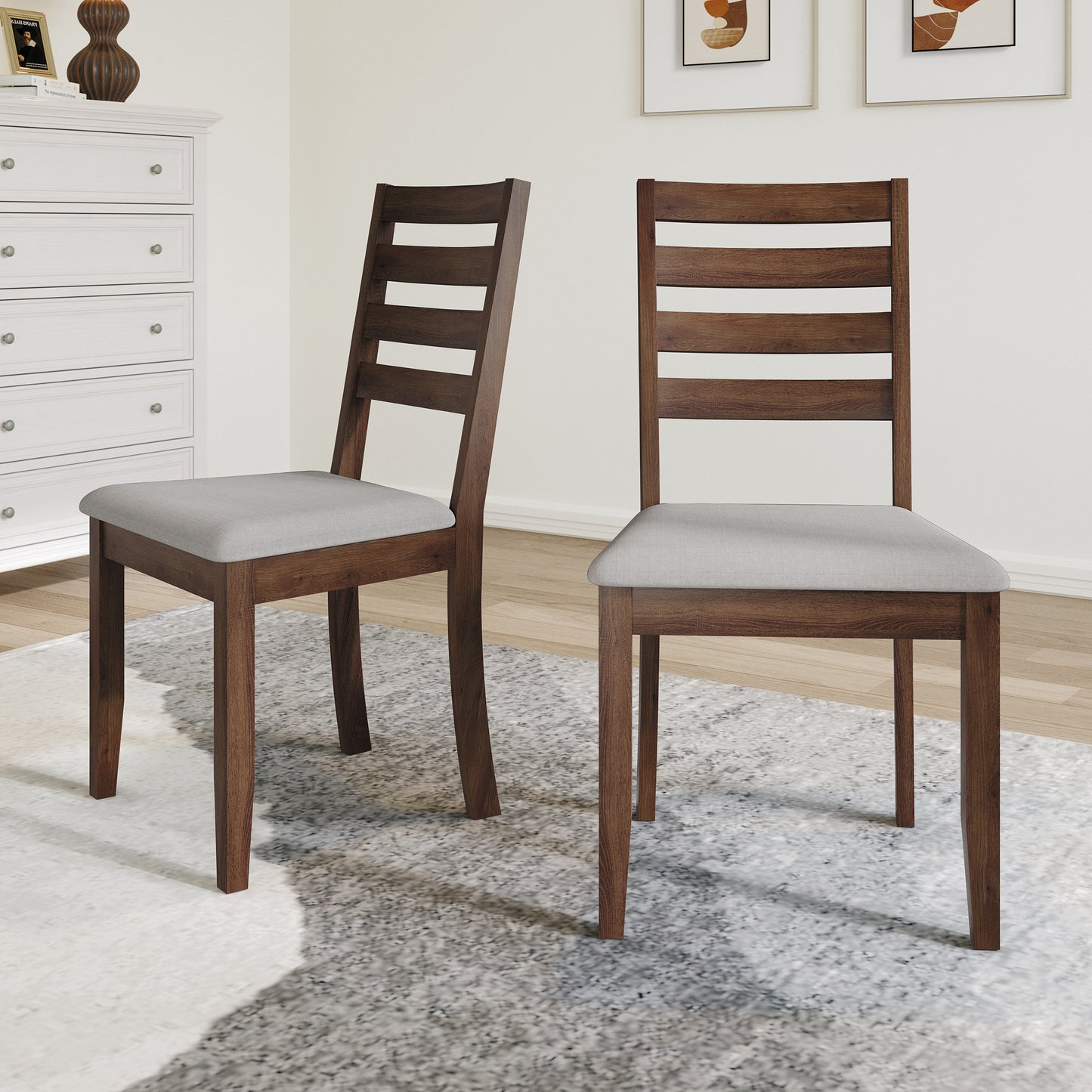 Ocossio Timeless Wooden Dining Chairs (Set of 2) - N/A