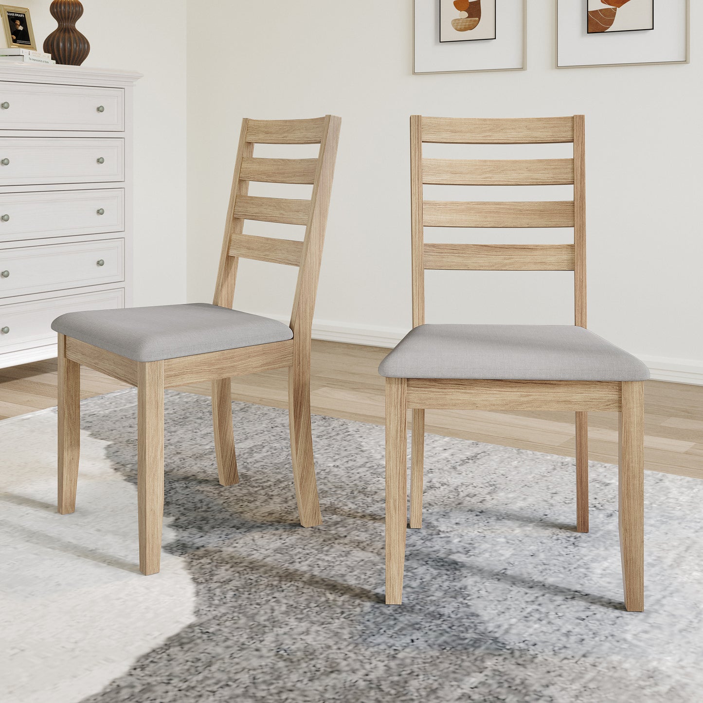 Ocossio Timeless Wooden Dining Chairs (Set of 2) - N/A