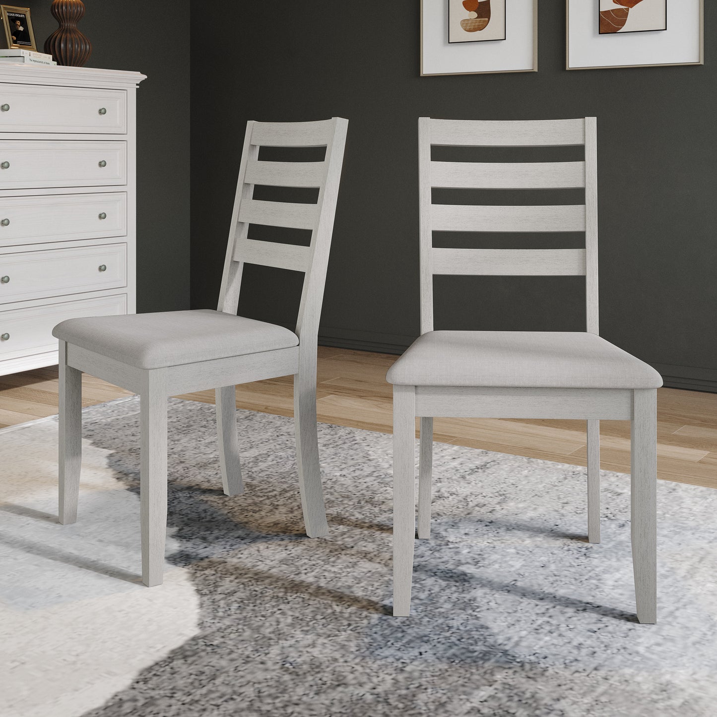 Ocossio Timeless Wooden Dining Chairs (Set of 2) - N/A