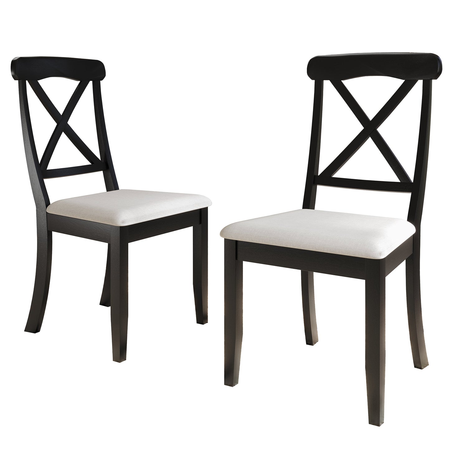 Ocossio Farmhouse Style Wooden Dining Chairs (Set of 2) - N/A
