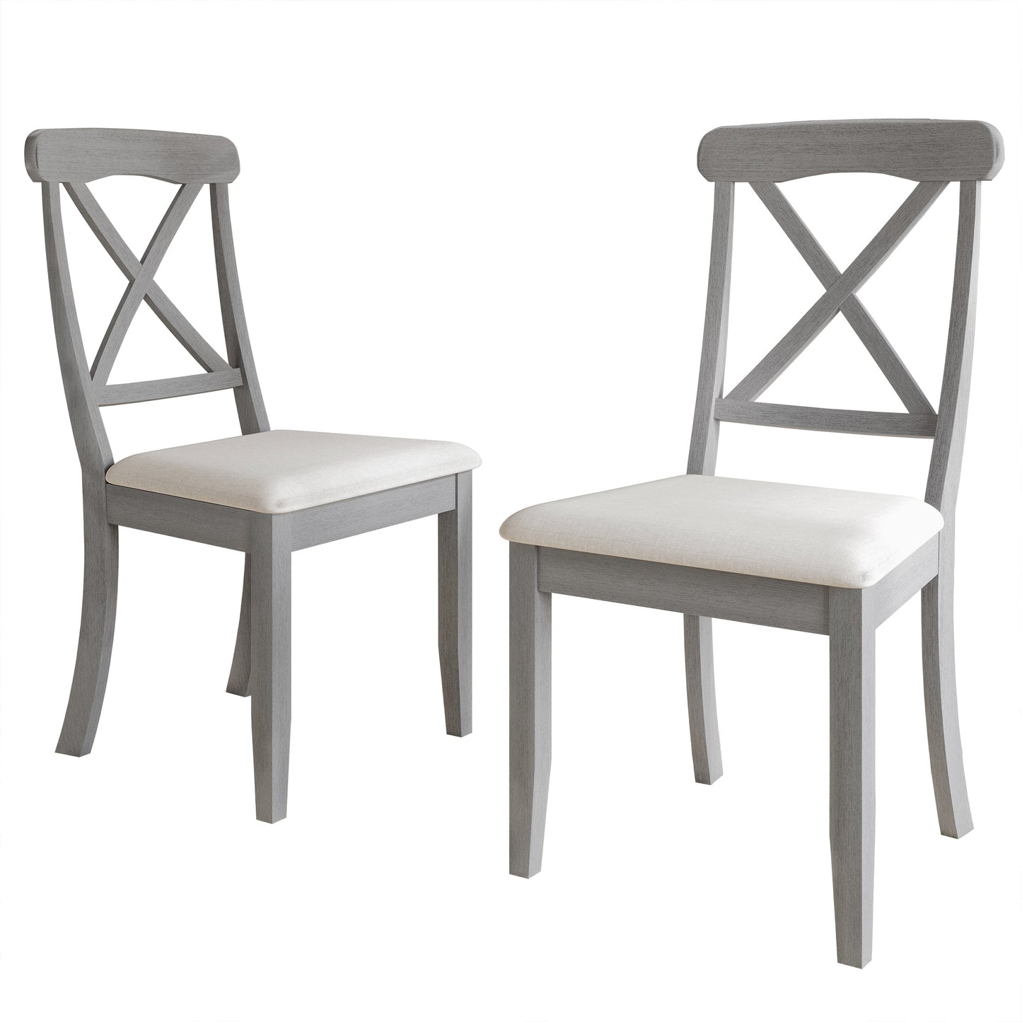 Ocossio Farmhouse Style Wooden Dining Chairs (Set of 2) - N/A
