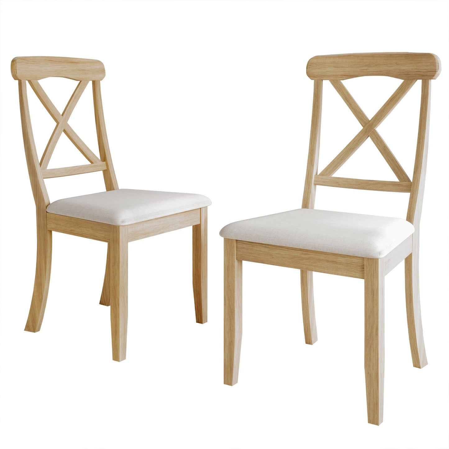 Ocossio Farmhouse Style Wooden Dining Chairs (Set of 2) - N/A