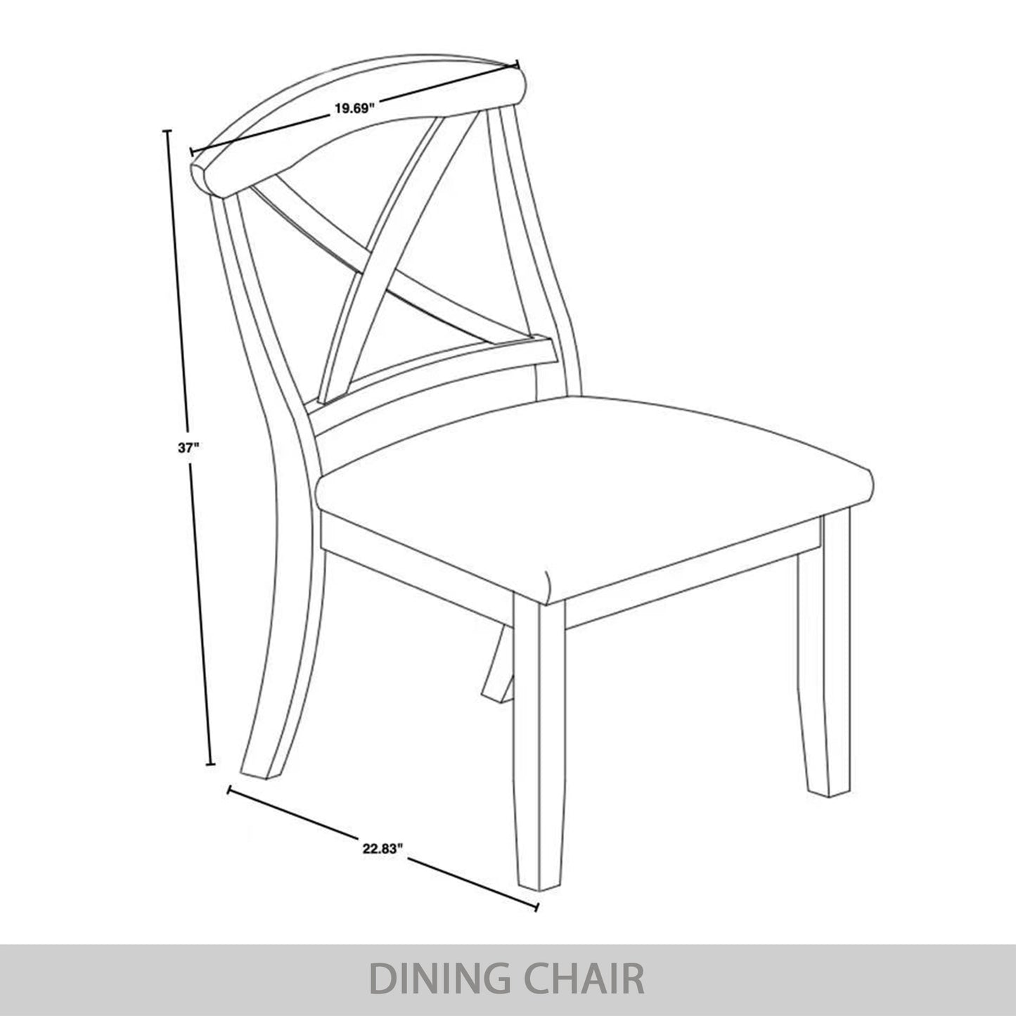 Ocossio Farmhouse Style Wooden Dining Chairs (Set of 2) - N/A