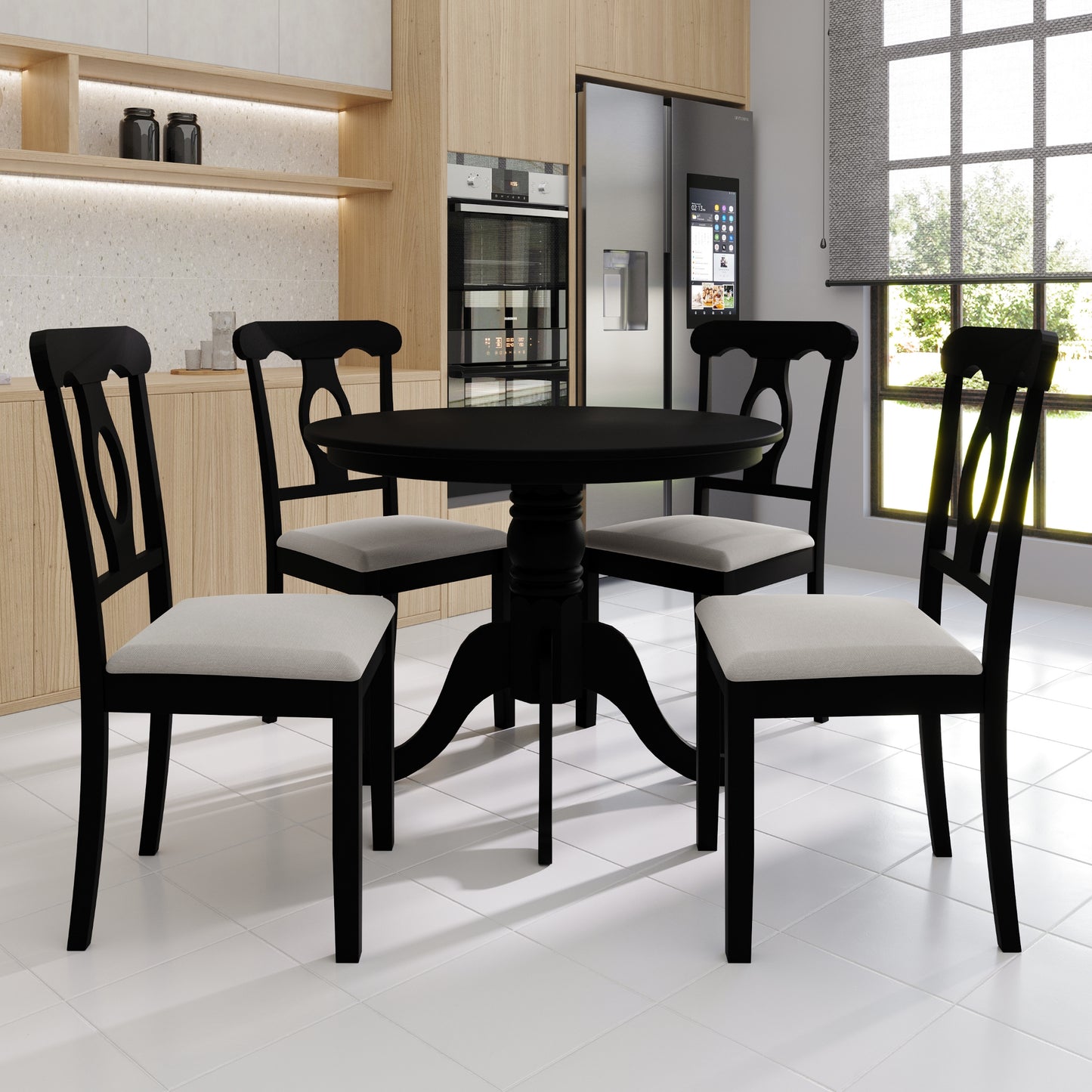 Rashika Mid-Century 5-piece Wooden Dining Set