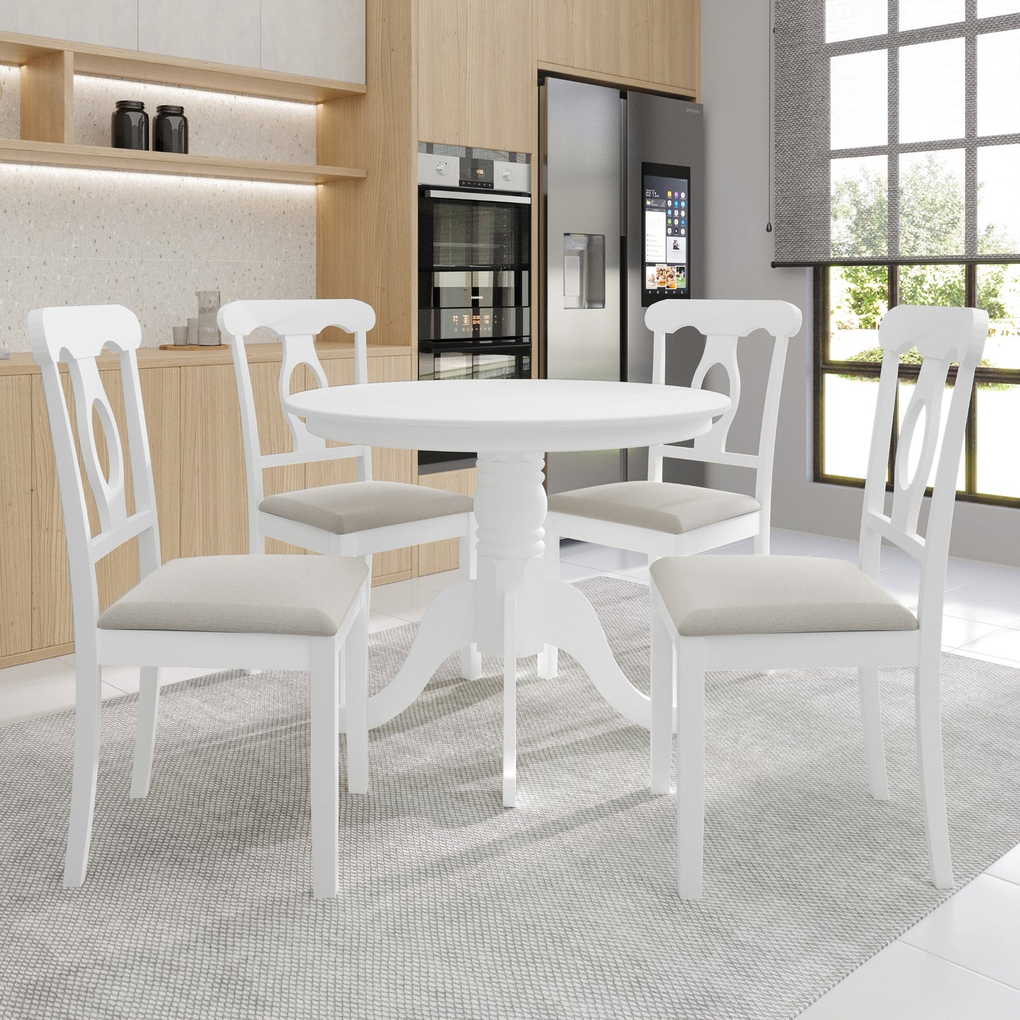 Rashika Mid-Century 5-piece Wooden Dining Set