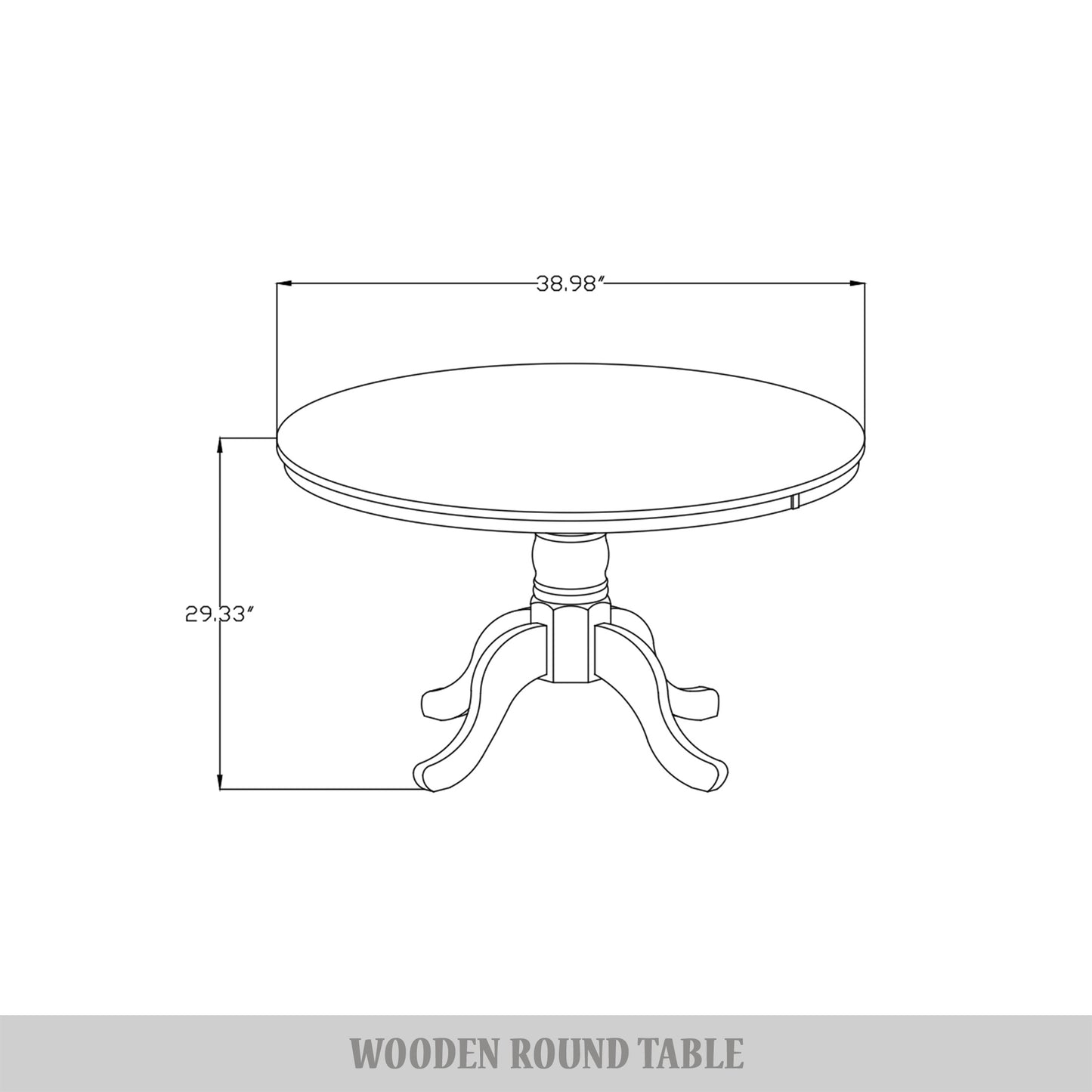 Rashika Mid-Century 5-piece Wooden Dining Set