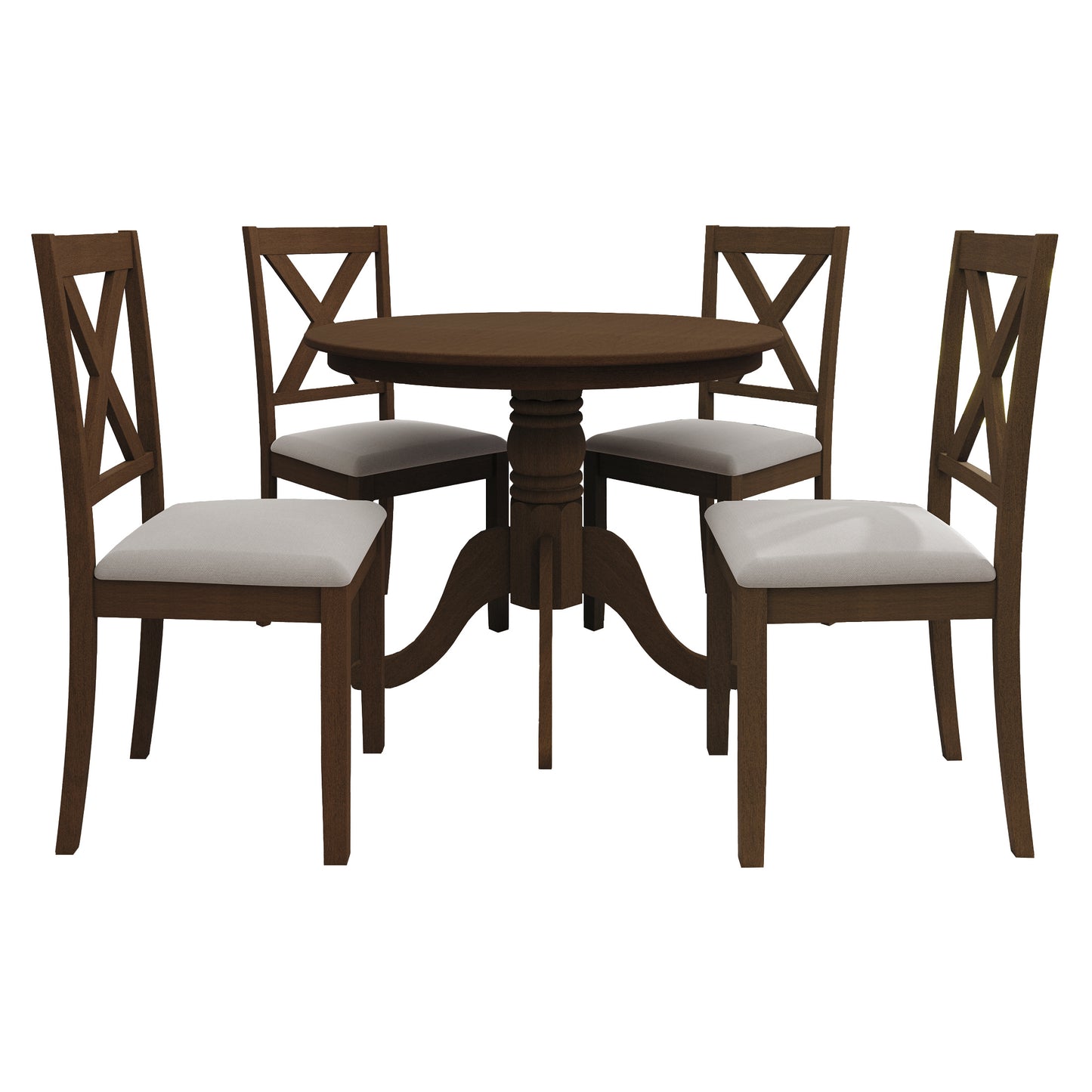 Rassul Rustic 5-piece Wooden Dining Set