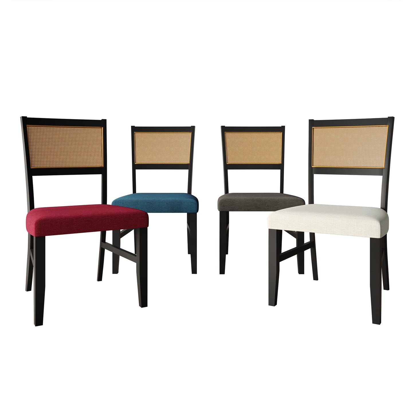 Avalanna 4-Piece Linen Wooden Dining Chair