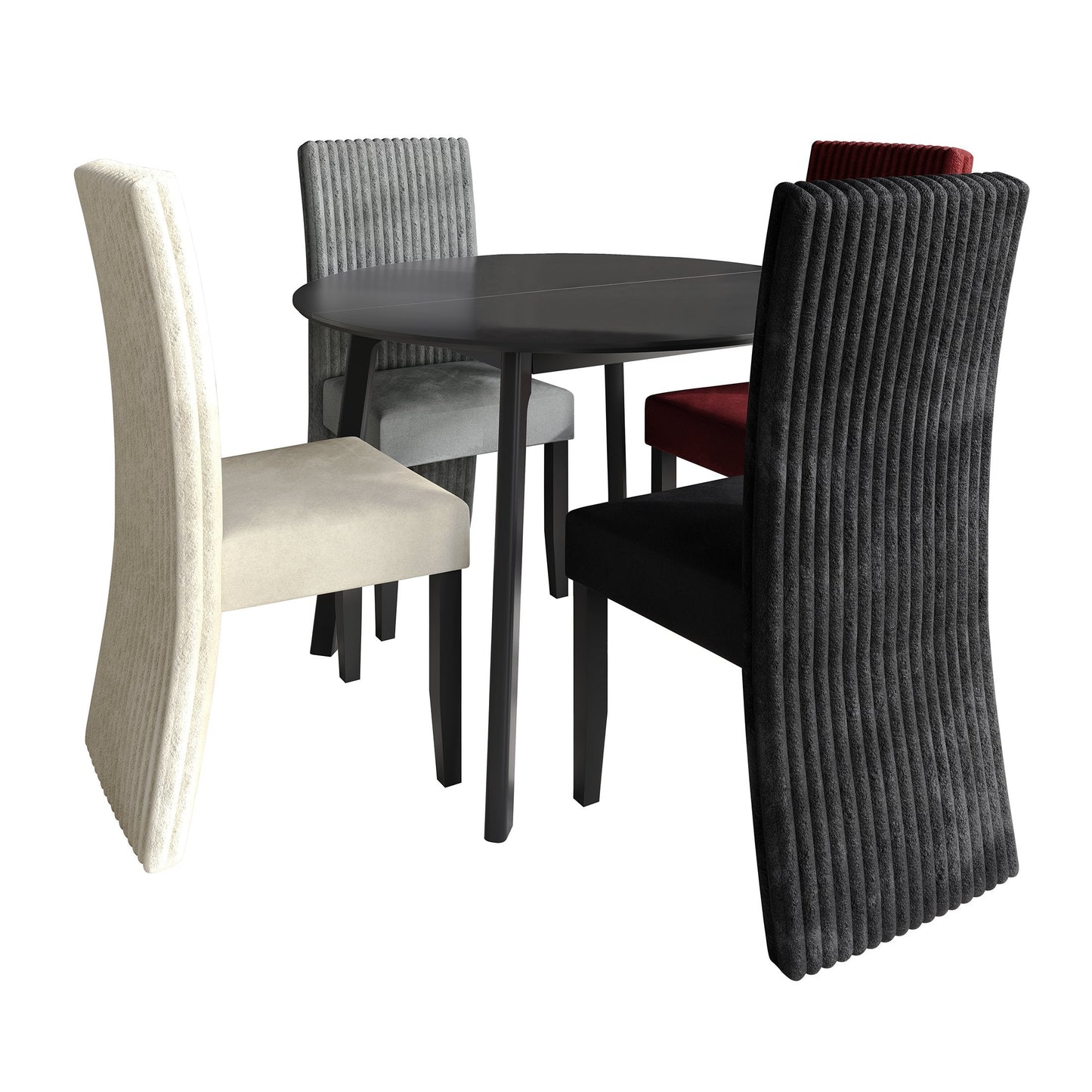 Mateo Mid-Century Modern 5 Piece Dining Se