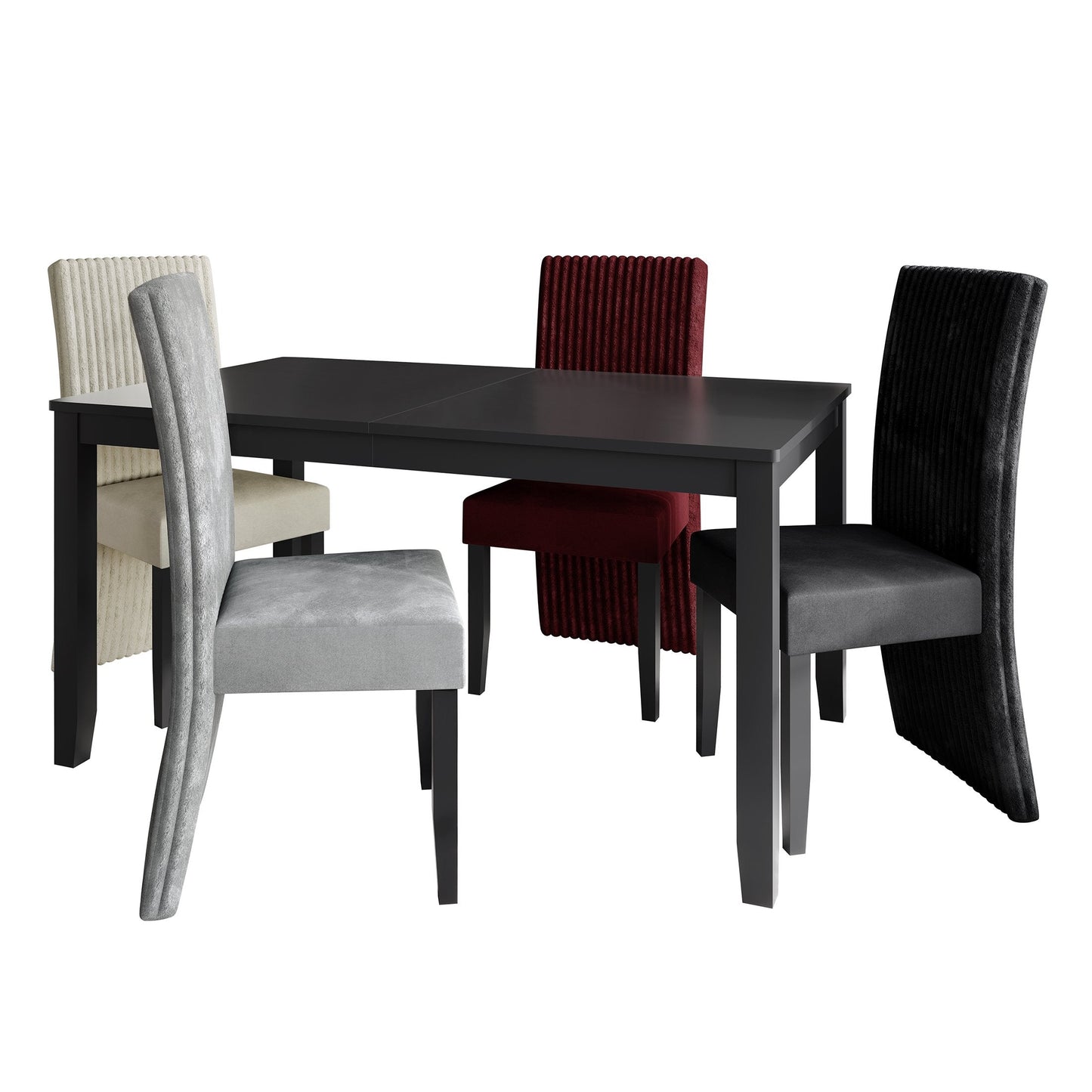 Mateo Mid-Century Modern Elegance 5-Piece Dining Set