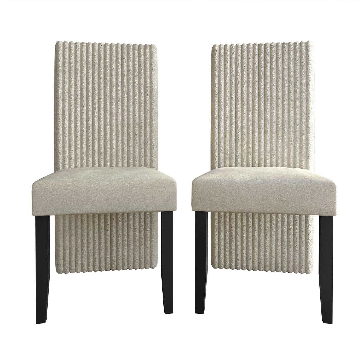 Luxe Corduroy Minimalist 2 Piece Dining Chair
