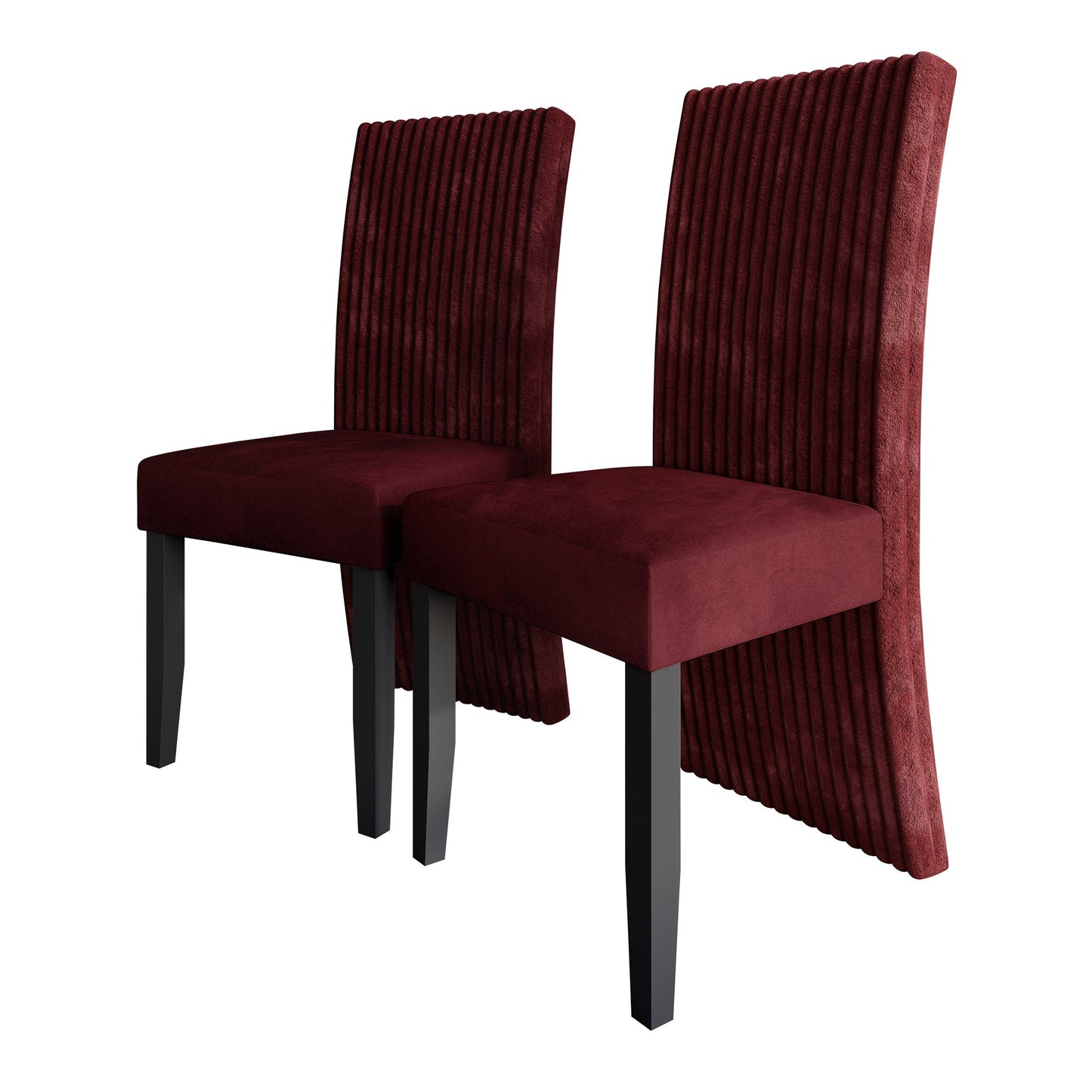 Luxe Corduroy Minimalist 2 Piece Dining Chair