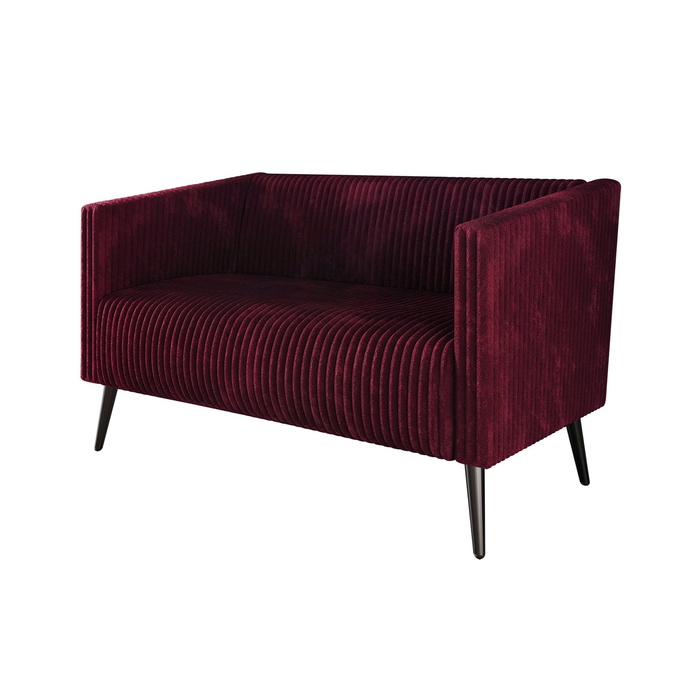 Schermick Modern and Glamorous Velvet Upholstered Loveseat
